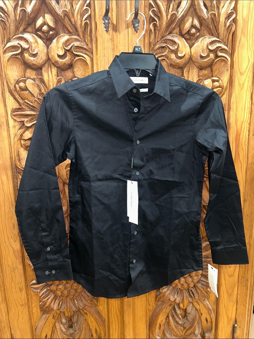 NWT Calvin Klein size 14 boys black dress shirt